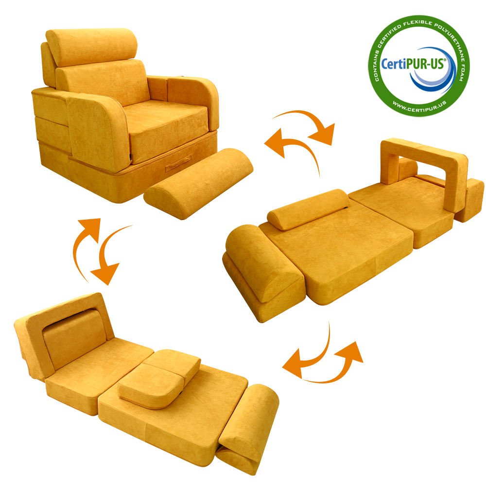 2021 Hot Selling Ready Ship 10 1 Children's Creative Fun Arch Sofa Set High Density Foam Convertible Reclining DIY Kids Play