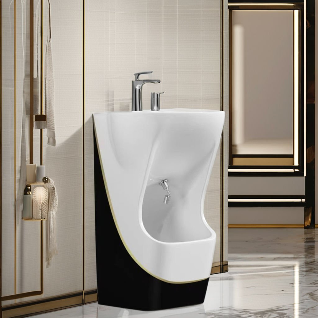 Middle Eastern Muslim Wudu Ceramic Basin All-in-One Small Clean Column for Face Hands Feet Wash for Bathroom Use