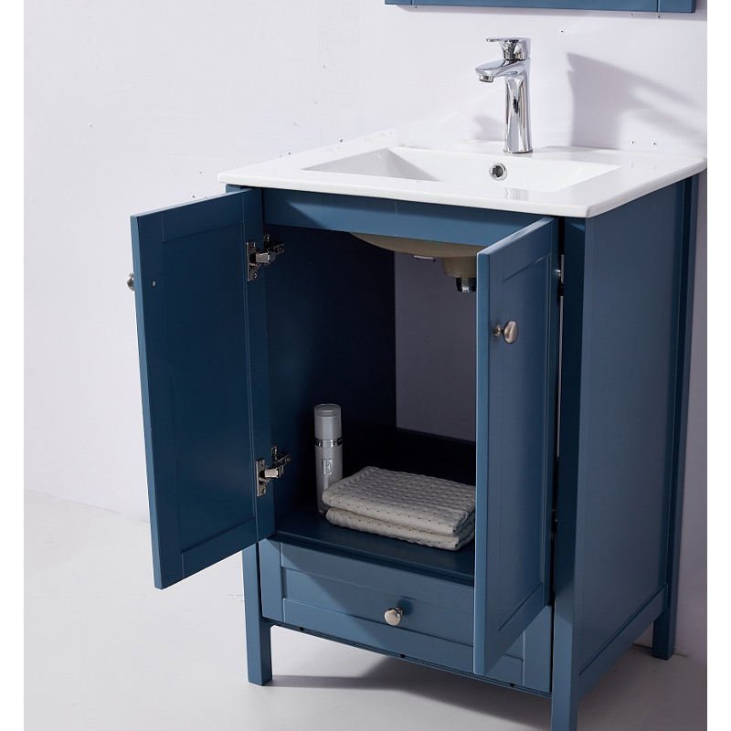 Modern European Style OEM RTA Plywood Cabinet Makeup Dressing Table with Washbasin Vanity Vietnamese Bathroom Stone Material