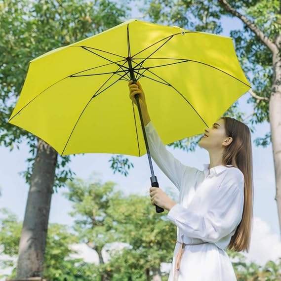27-inch Golf Umbrella Large Straight Pole 190T Nylon Frame Long Handle Auto Open Button Wind-Resistant Business Use Umbrella