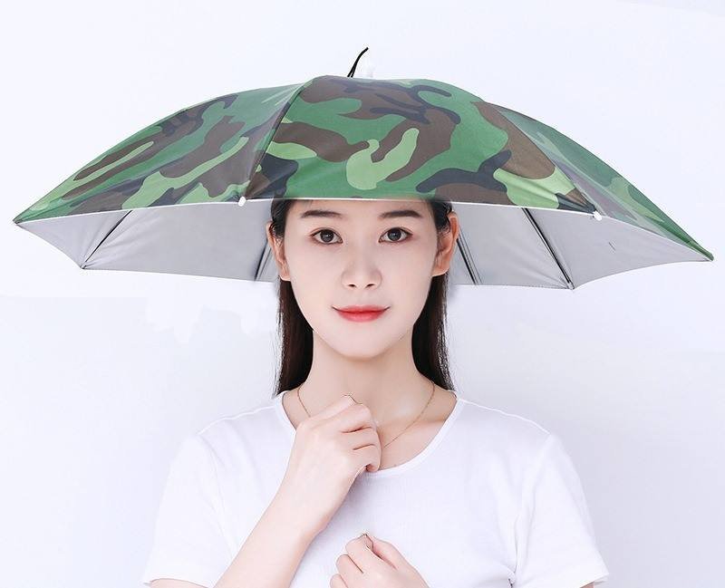Wholesale Outdoor Foldable UV Printed Fishing Hat Umbrella Classic Design for Kids Adults Men and Women