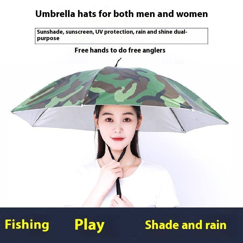 Wholesale Outdoor Foldable UV Printed Fishing Hat Umbrella Classic Design for Kids Adults Men and Women