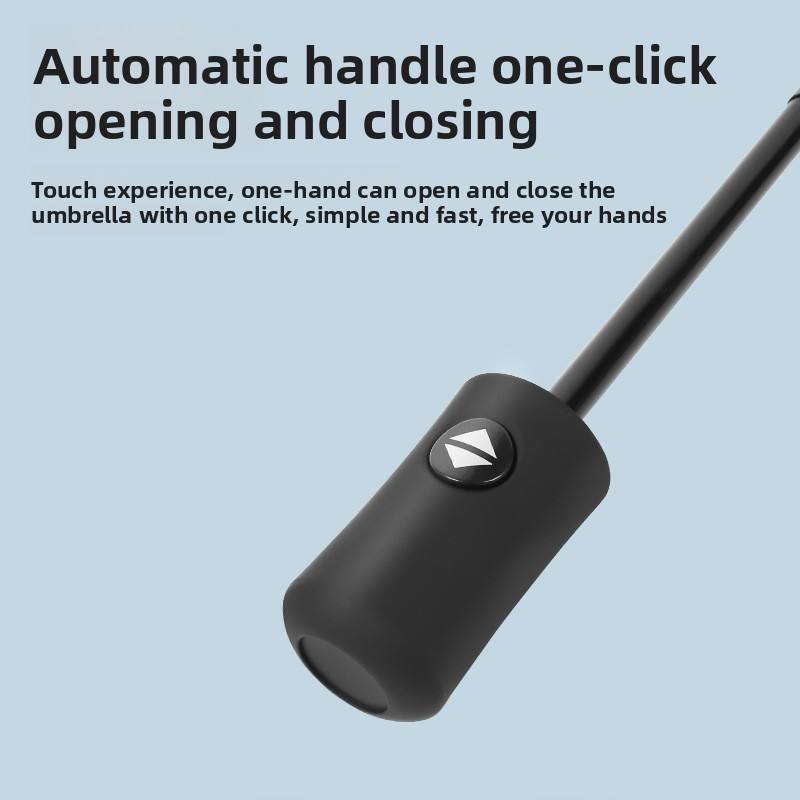 306 Semi-Automatic Men's Solid Color Logo Printing Advertising Umbrella Impact Cloth Three-Fold 8-Rib Automatic Open Close