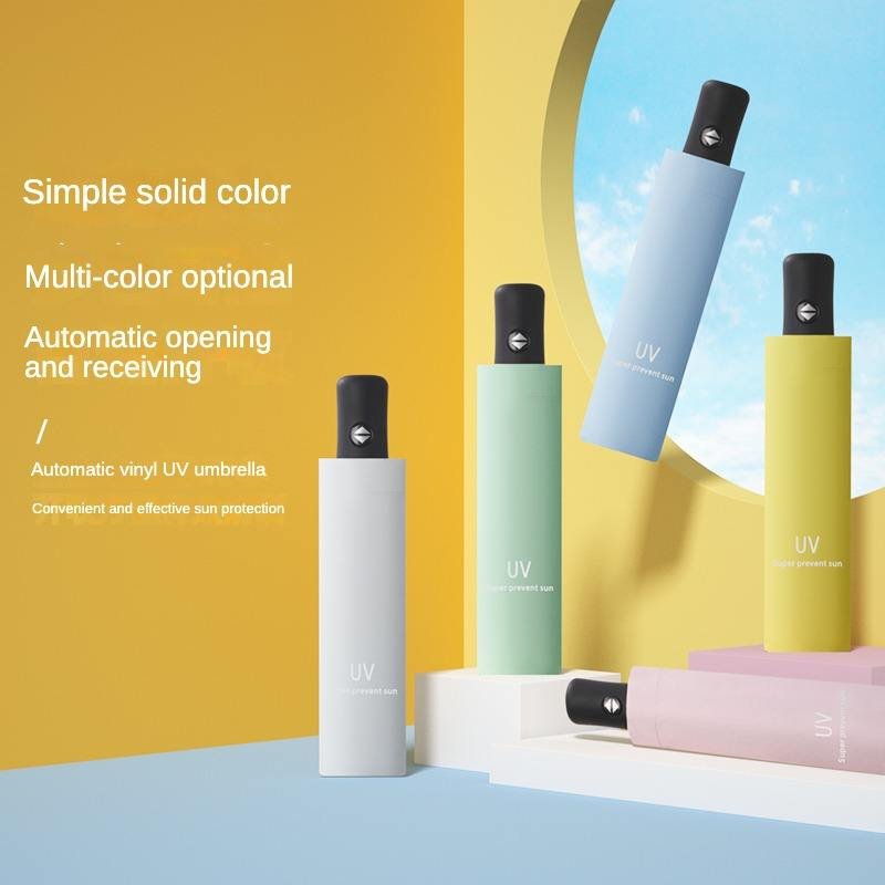 Manufacturer Parasol Automatic Folding Umbrella Uv Protective Promotional 3 Fold Umbrellas for Rain Customized With logo