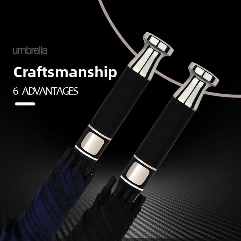 8-Bone Long-Handled Automatic Business Advertising Umbrella Customizable Logo Rain Shine Feature Gift Wholesale Available