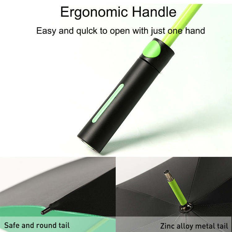 Umbrella Manufacturer High Quality Durable Windproof Double Layer Semi Automatic Fiber Black Yellow Golf Umbrellas With Logo