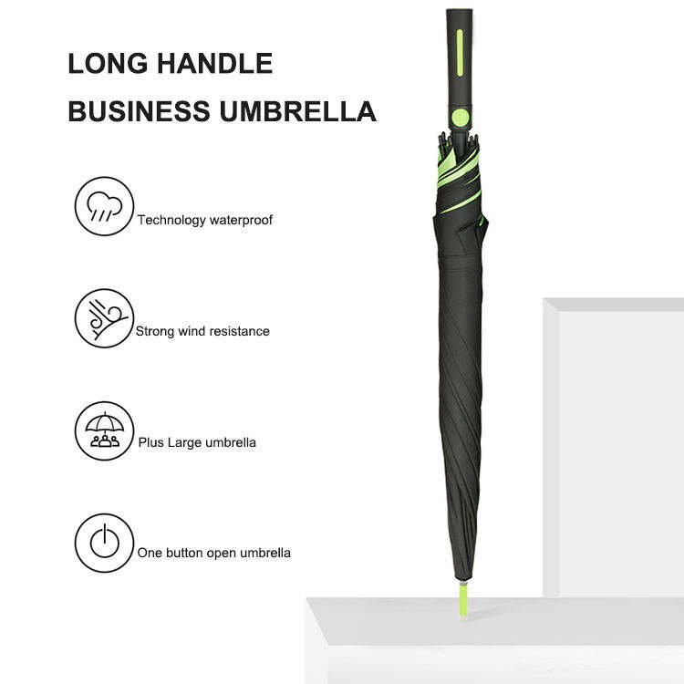 Umbrella Manufacturer High Quality Durable Windproof Double Layer Semi Automatic Fiber Black Yellow Golf Umbrellas With Logo