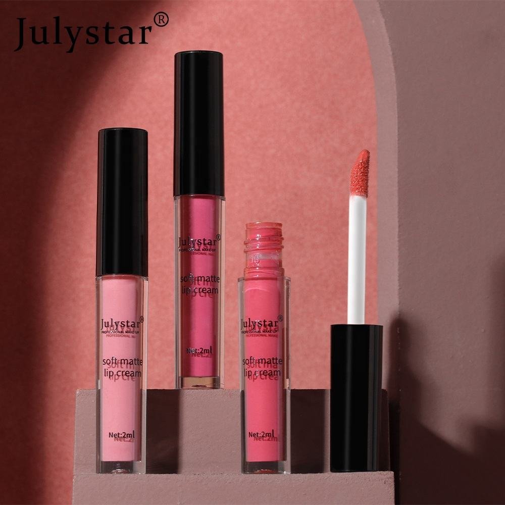 Wholesale Popular Mineral Satin Matte Lip Glaze Long Lasting Waterproof Non-stick Liquid Lipstick Vegan Lip Gloss Custom Own