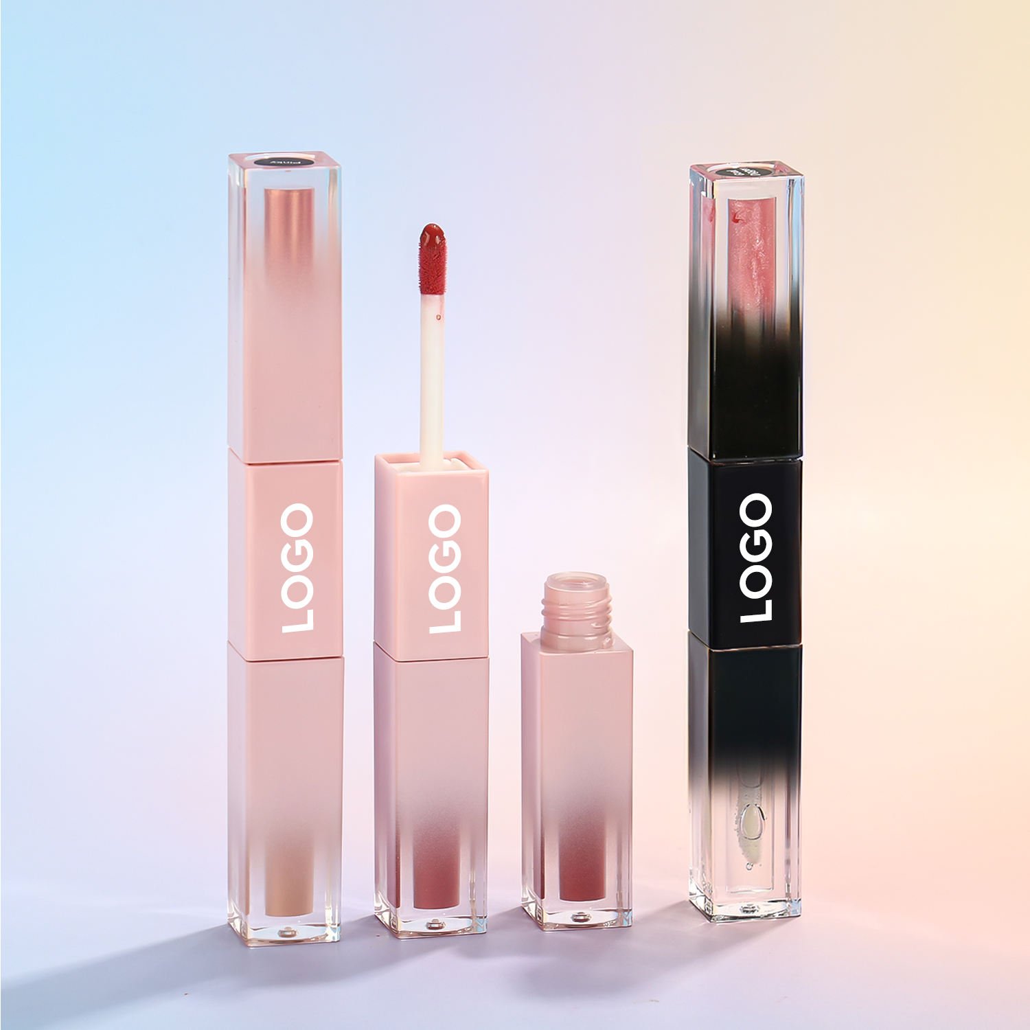 Two in One Lipgloss Private Label Waterproof Lip Gloss Empty Tubes Vegan Long Lasting Lipgloss Containers
