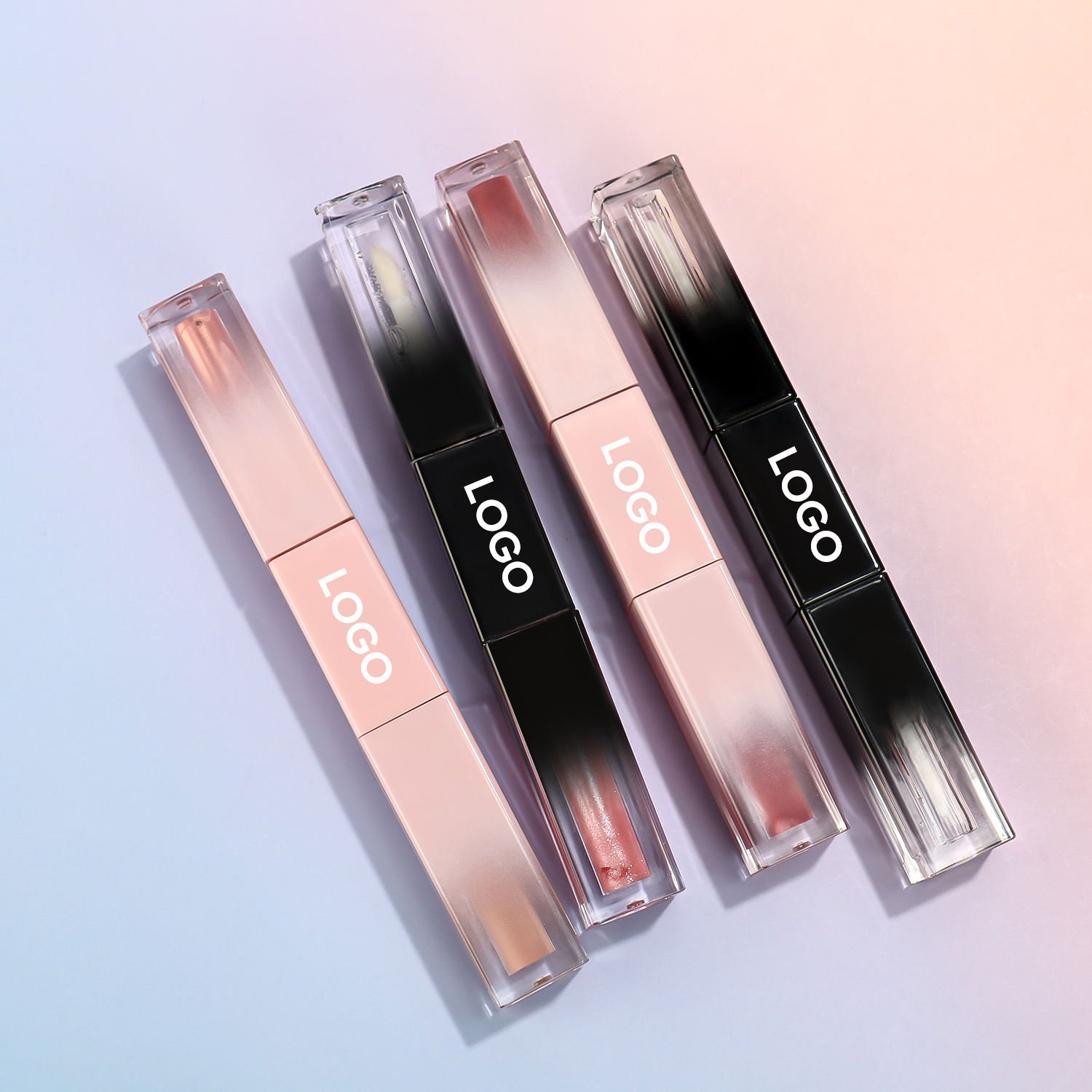 Two in One Lipgloss Private Label Waterproof Lip Gloss Empty Tubes Vegan Long Lasting Lipgloss Containers