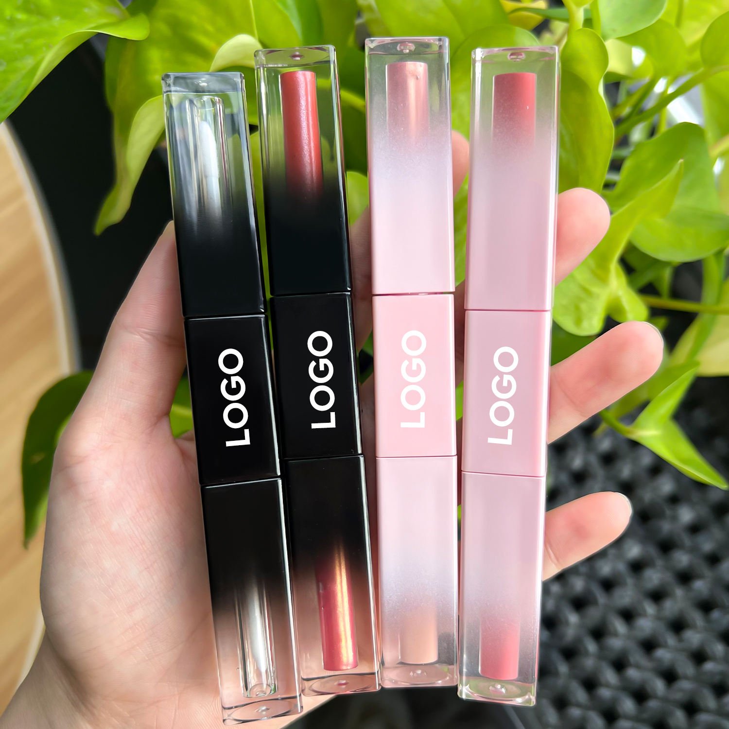 Two in One Lipgloss Private Label Waterproof Lip Gloss Empty Tubes Vegan Long Lasting Lipgloss Containers