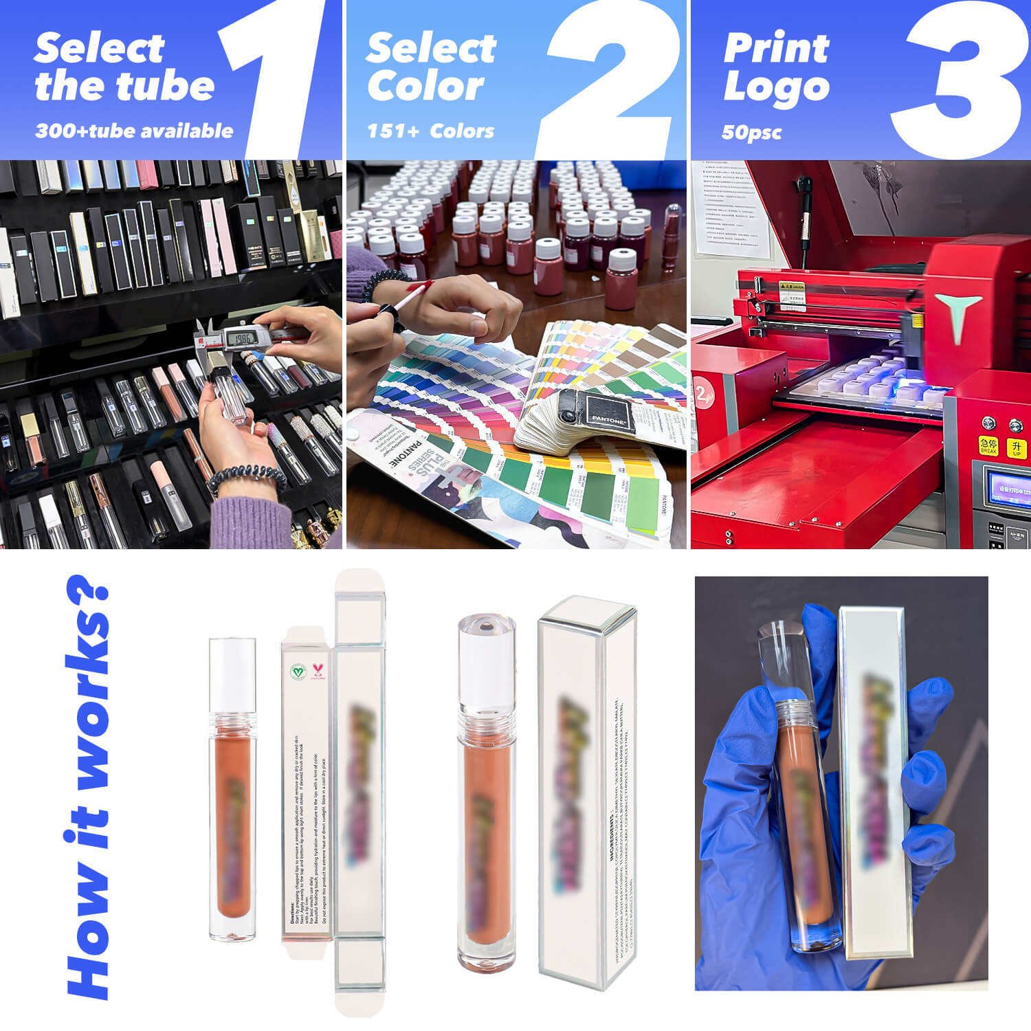 Love Shape High Pigment Glossy Liquid Lip Gloss Vegan Waterproof Custom Own Logo Moisturizing and Hydrating