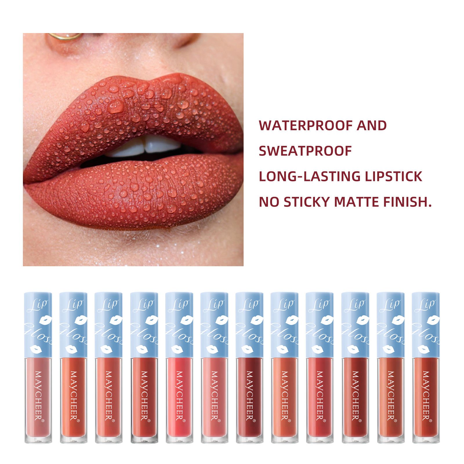 Private Label 12 Colors Moisturizing Wholesale Vegan Liquid Lipstick Waterproof Matte Nude Lip Stain Vendor Lip Gloss