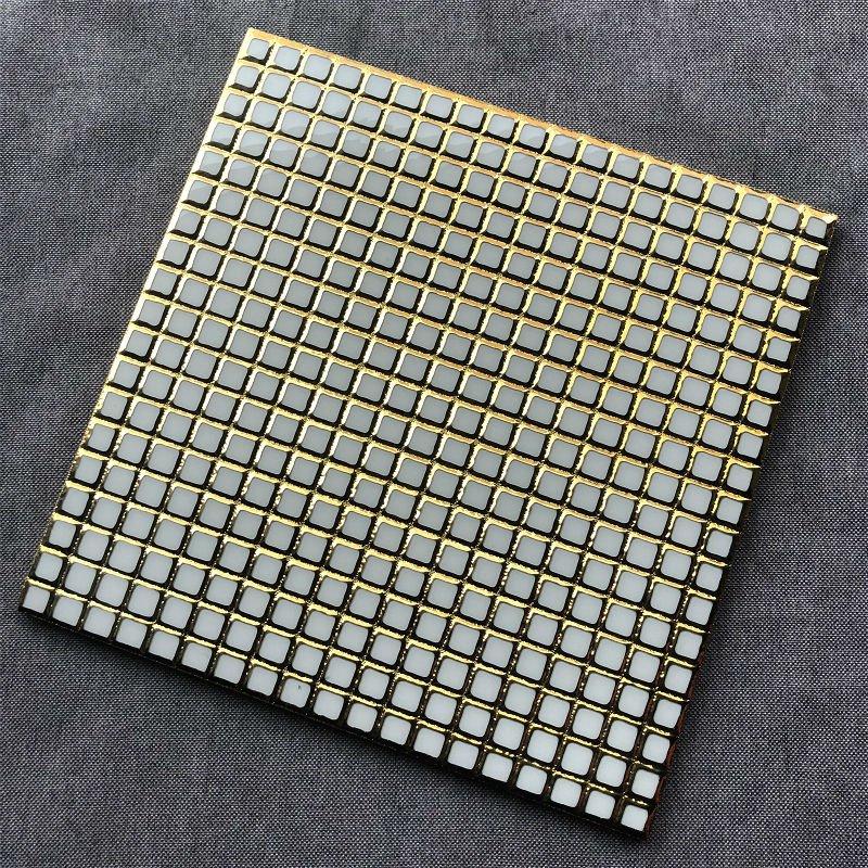 Modern Non-Slip 300x 300 Plaid Crystal Brick Mosaic Black Silver Plate Brick Parquet for Kitchen Shower Room for Interior Walls