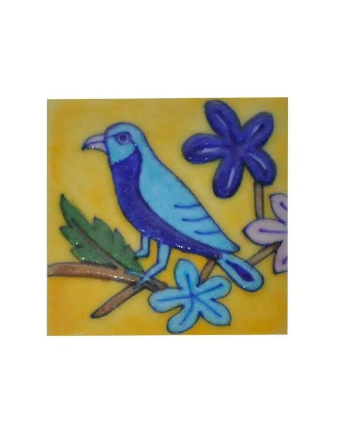 Factory Direct Relief Handmade Tiles Modern Design Style with Yellow Red Green Flowers in Any Color Base Custom Patterns Welcome