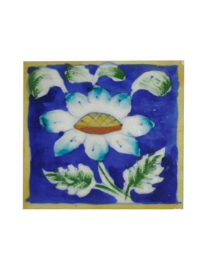 Factory Direct Relief Handmade Tiles Modern Design Style with Yellow Red Green Flowers in Any Color Base Custom Patterns Welcome