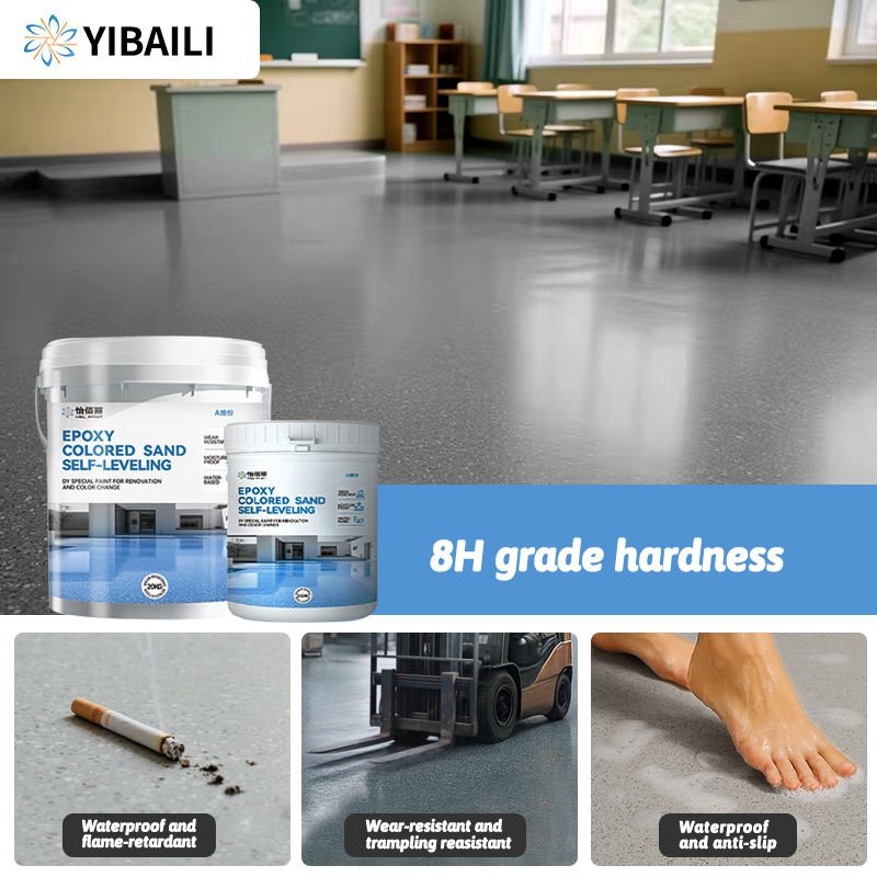 Epoxy Liquid Building Epoxy Colored Sand Coating, Self-leveling Anti-slip High-gloss Marble Effect Coating