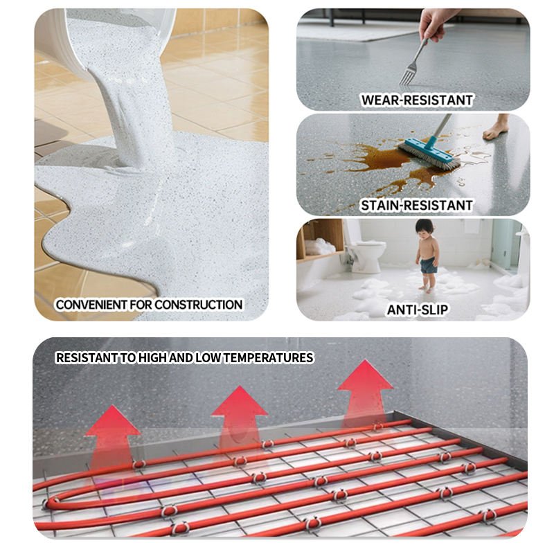 High-gloss Marble Industrial Household Interior and Exterior Epoxy Colored Sand Self-leveling Floor Paint and Coating Materials