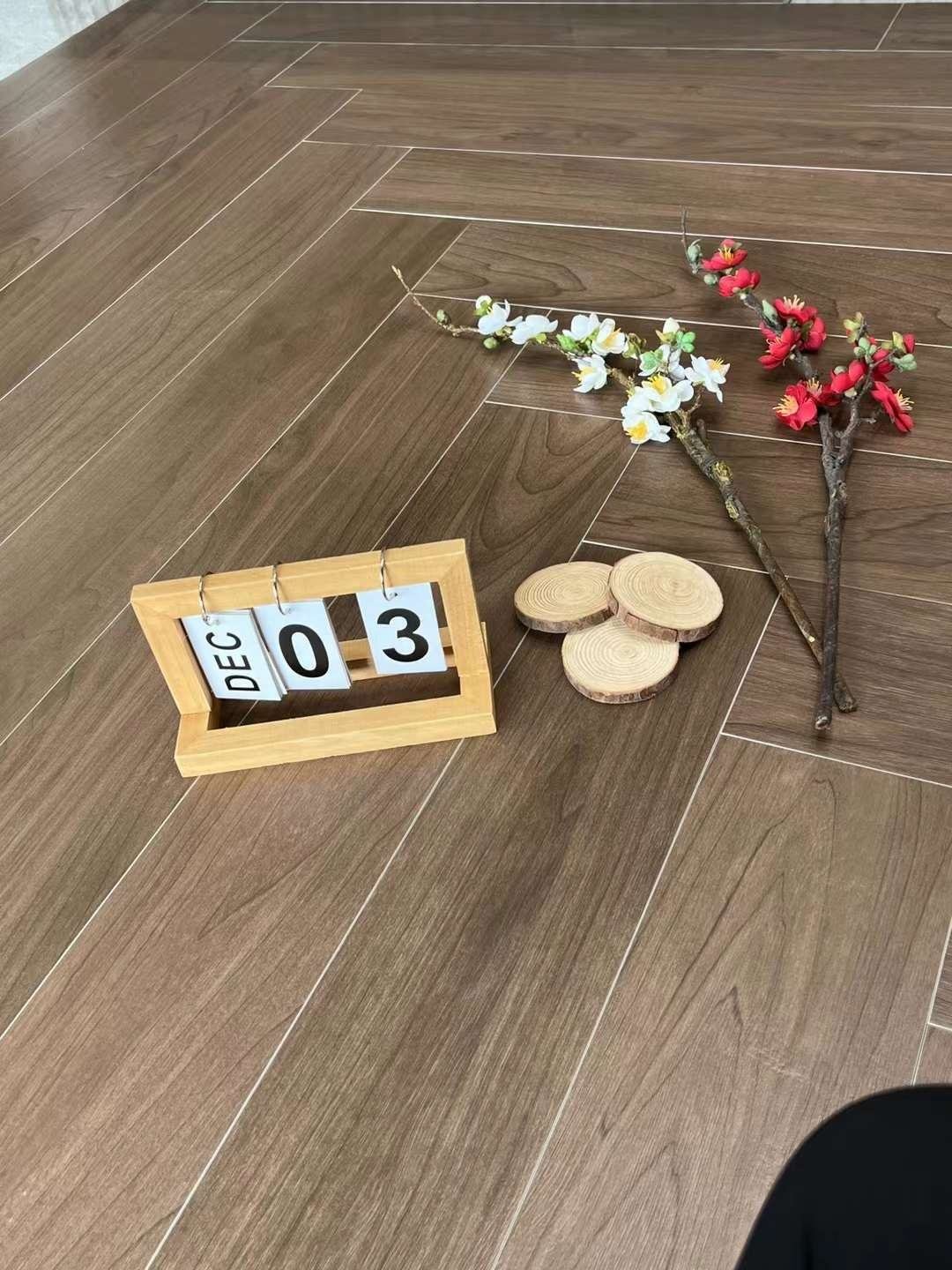 Ceramic Solid Like Wood Texture Non-Slip Floor Tiles 150X900mm Modern Design for Home & Hotel Use