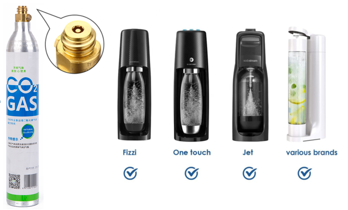 0.6L Refillable CO2 Soda Gas Cylinder for Soda Water Machine Soda Maker Co2 Cylinders