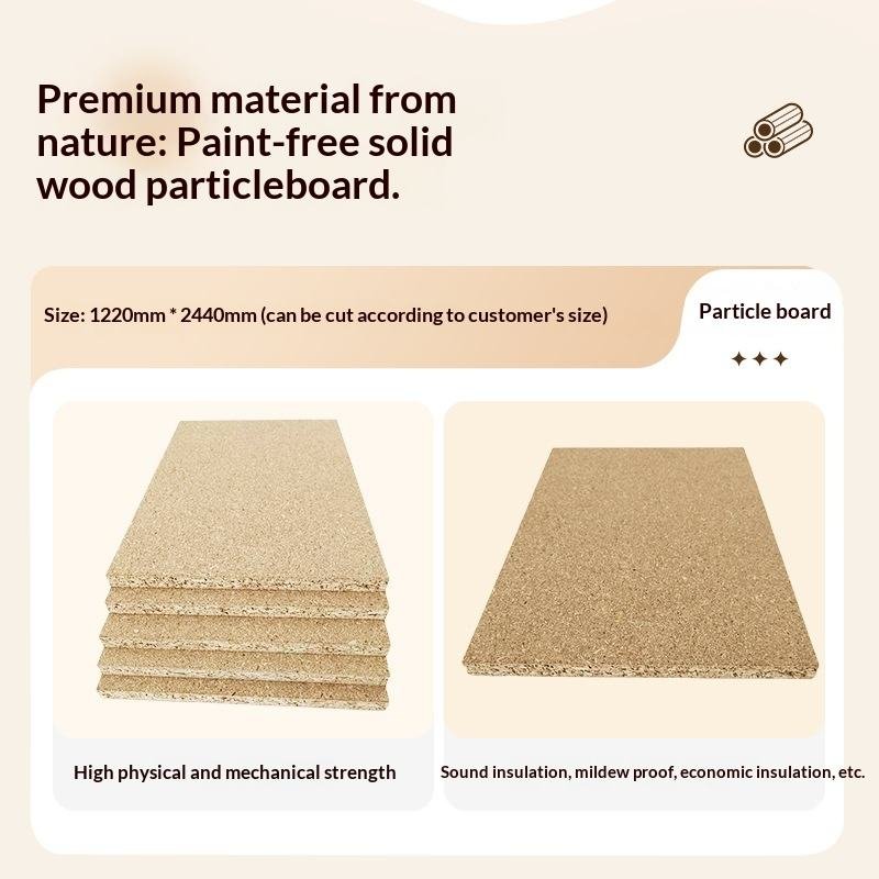 Solid Wood Particle Board Two-Color Panel Plate Whole EO Grade Aldehyde-Free Environmental Protection Melamine Glue Unfinished