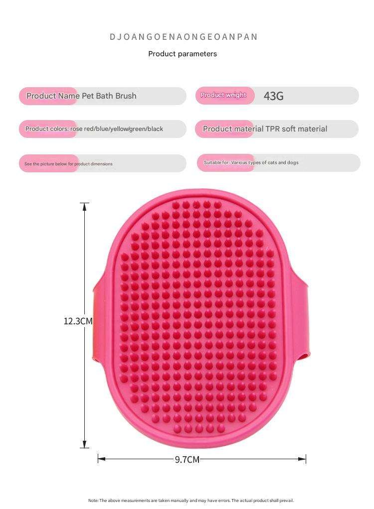 Blue/Red/Green Pet Bathing Brush & Massage Glove for Cats & Dogs-Comb & Hair Removal