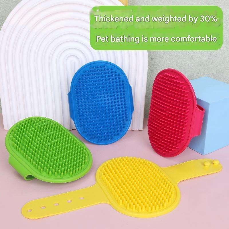 Blue/Red/Green Pet Bathing Brush & Massage Glove for Cats & Dogs-Comb & Hair Removal