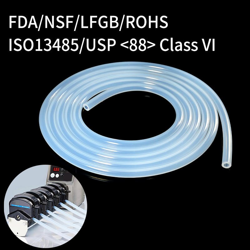 Silicone Peristaltic Pump Tube for TOC Analyzer Water Monitoring Medical & Lab Research 8.00mm OD Custom Color Cutting Service