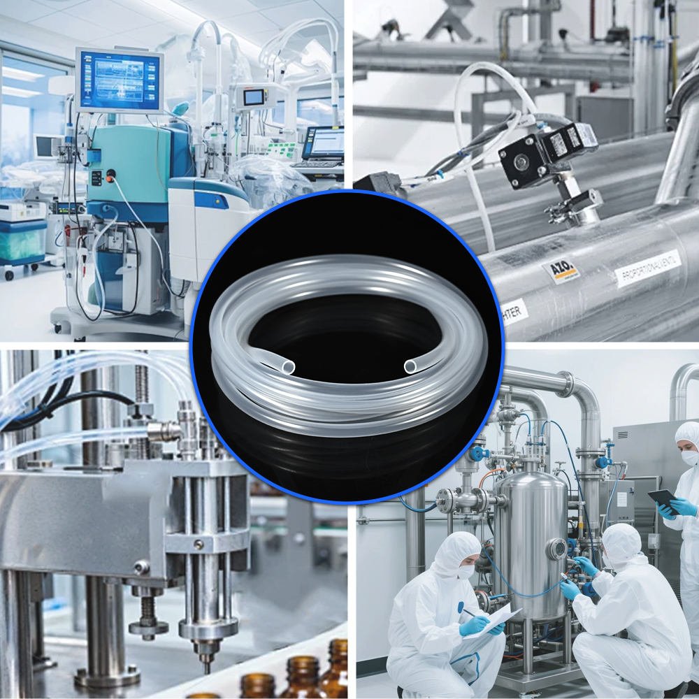 Silicone Peristaltic Pump Tube for TOC Analyzer Water Monitoring Medical & Lab Research 8.00mm OD Custom Color Cutting Service