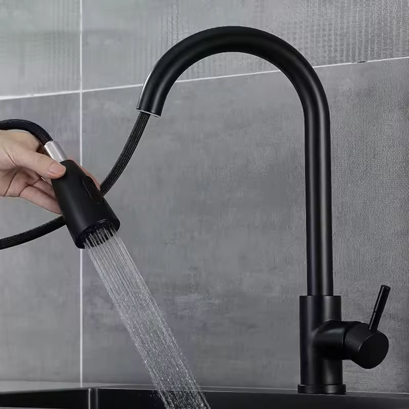 Modern SUS 304 Kitchen Faucet Stainless Steel Water Tap Modern Kitchen Taps Pull Out Sprayer Kitchen Mixer Sink Faucet