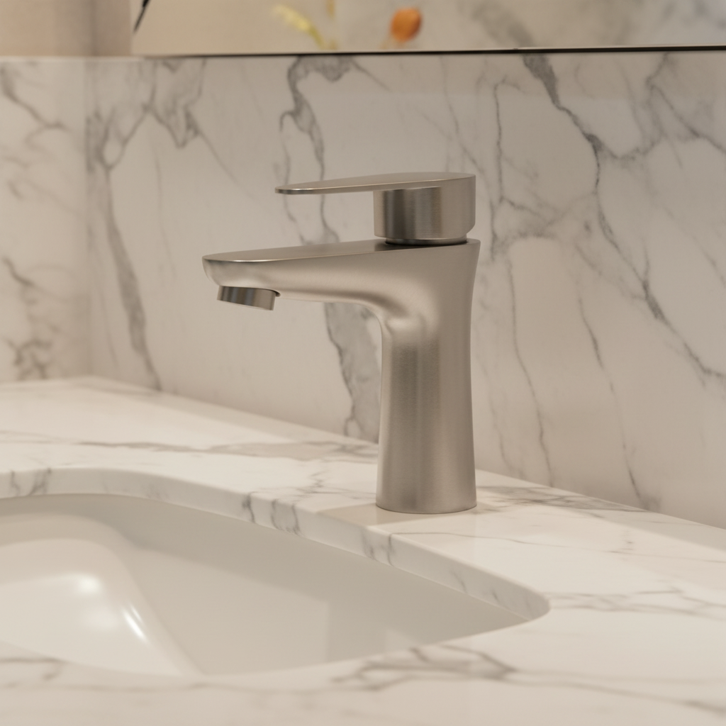 Bathroom Furniture Wash Basin Faucet Brushed Nickel Color Basin Mixer 304 Stainless Steel Faucet