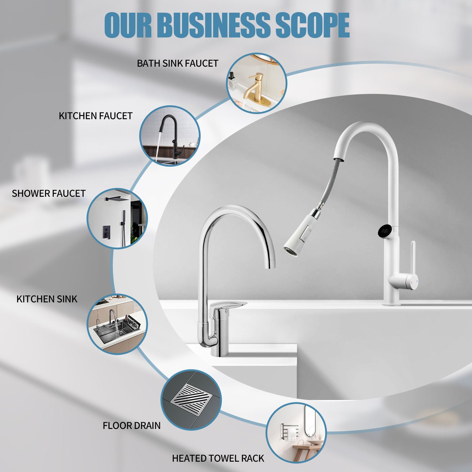 Bathroom Furniture Wash Basin Faucet Brushed Nickel Color Basin Mixer 304 Stainless Steel Faucet