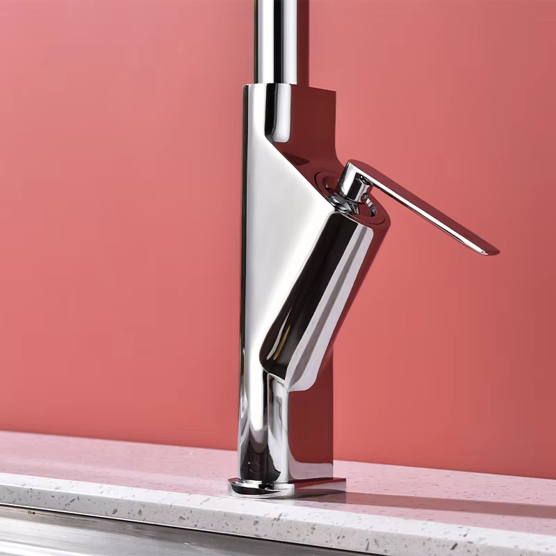 DLSEN Contemporary Modern Blackened Brass Kitchen Faucet with Pull Spray Single Handle Metered Hot/Cold Water Mixer Deck Mounted