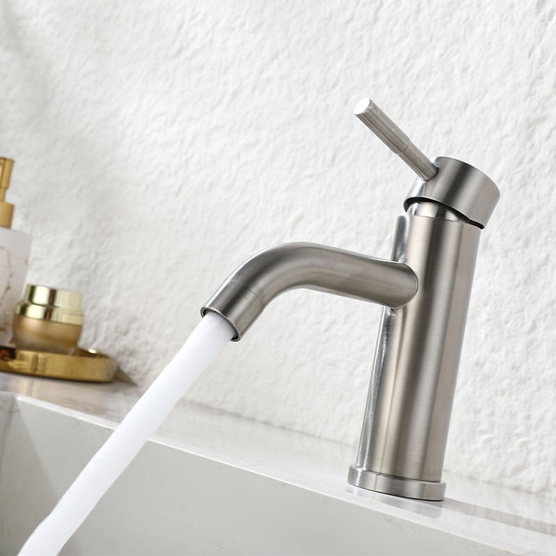 DLSEN Contemporary Single Hole Deck Mounted Brass Bathroom Faucet Blackened Ceramic Valve Core Single Handle Gym 3-Year Warranty