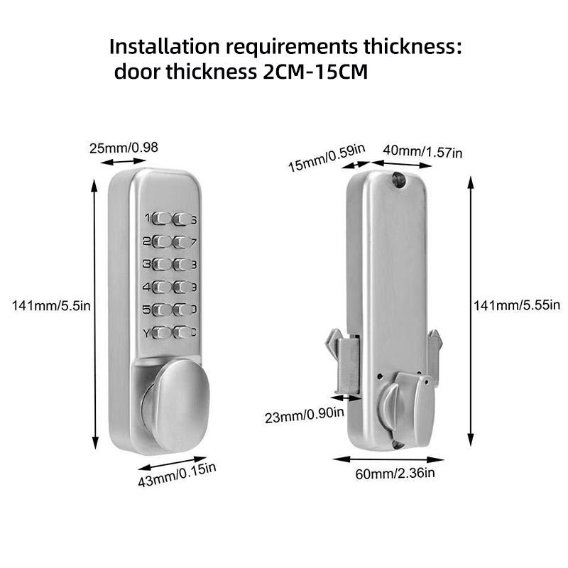 Wholesale Price Granular Push-button Digital Mechanical Botones Keyless Combination Door Lock with Hook