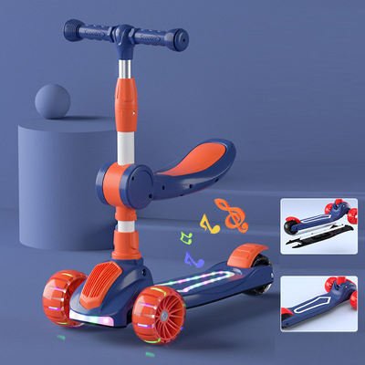 Wholesale Aluminum Alloy Kids Kick Child Toy 3 Wheel Scooter With Light Chair for Kids Children