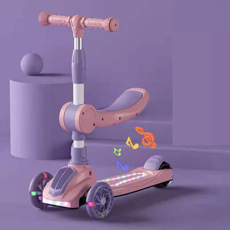 Wholesale Aluminum Alloy Kids Kick Child Toy 3 Wheel Scooter With Light Chair for Kids Children