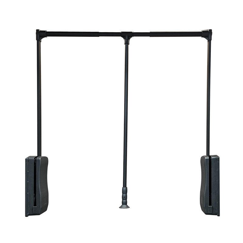 Furniture Hardware Soft Closing Hydraulic Pull Down Hanger - Black Aluminum Alloy Wardrobe Accessory