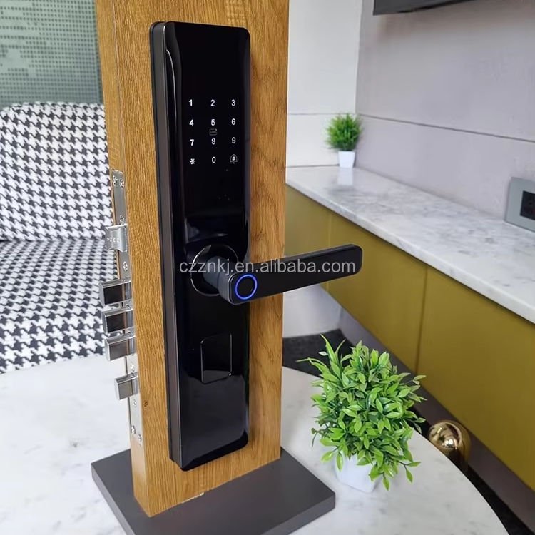 Digital Smart Door Lock WiFi High Security Gold Color Compatible Tuya App for Aluminum Memory Card Home Hotel Apartments Offices