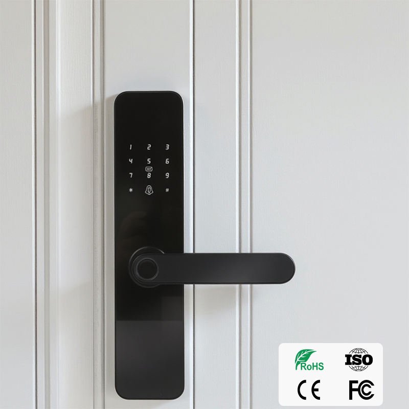Security Digit Electric Electronic Handle Digital Tuya Ttlock Cerraduras Inteligentes Con Wifi Keys Fingerprint Smart Lock Black