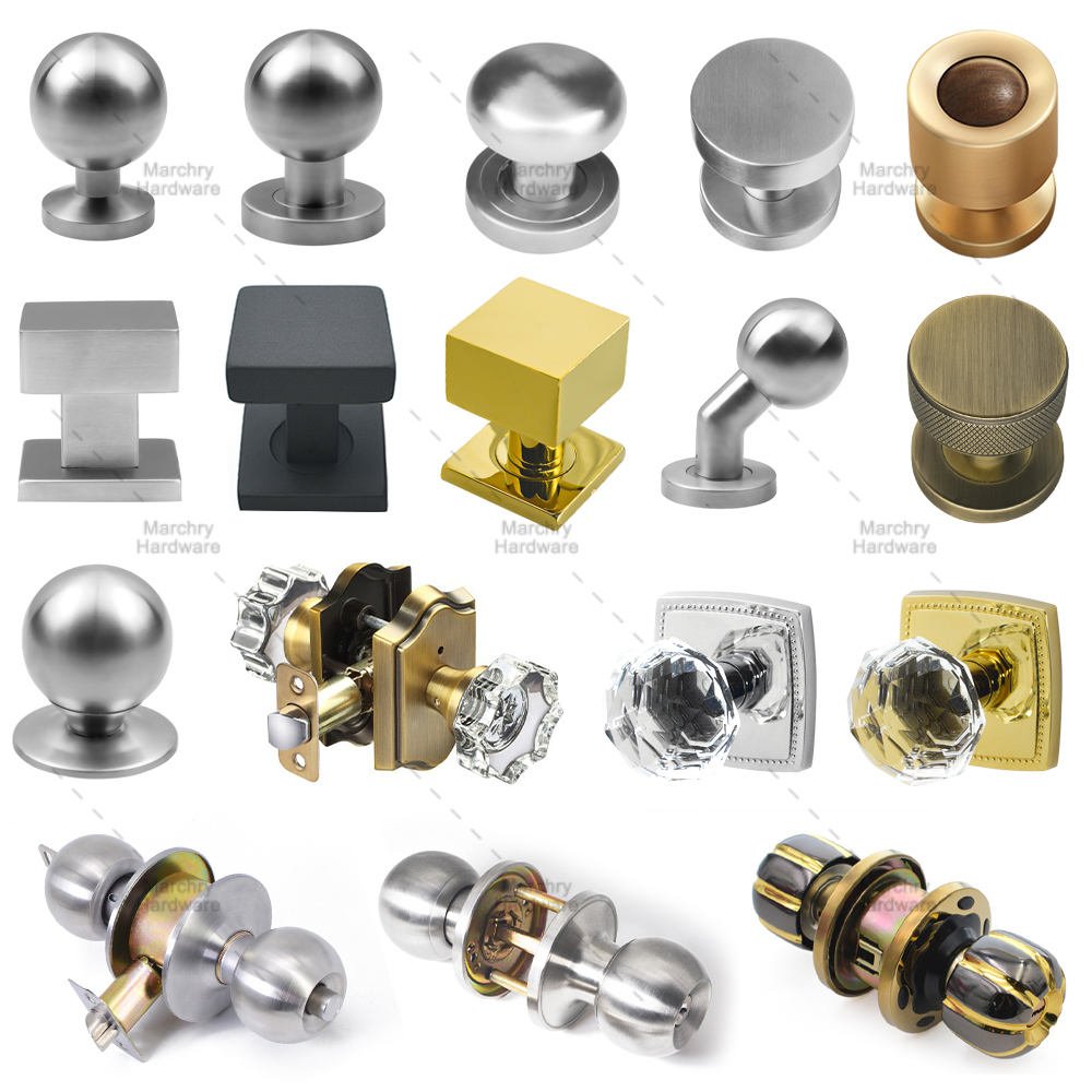 Door Knob Stainless Steel Square Shape Knob and Base Door Knob