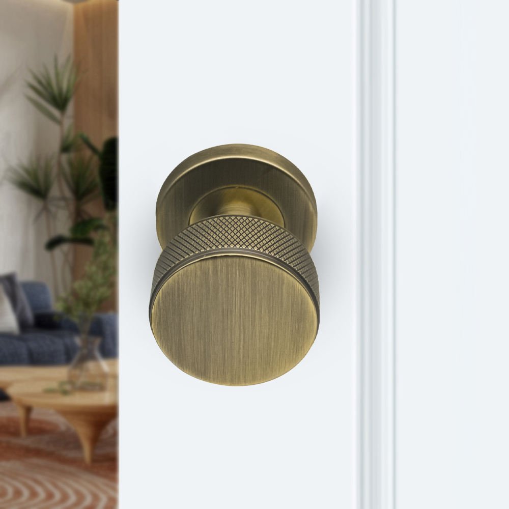Wholesale Popular Antique Bronze Black Gold Knurled Door Handle Modern Stainless Steel Knurled Door Knob for Wooden Doors