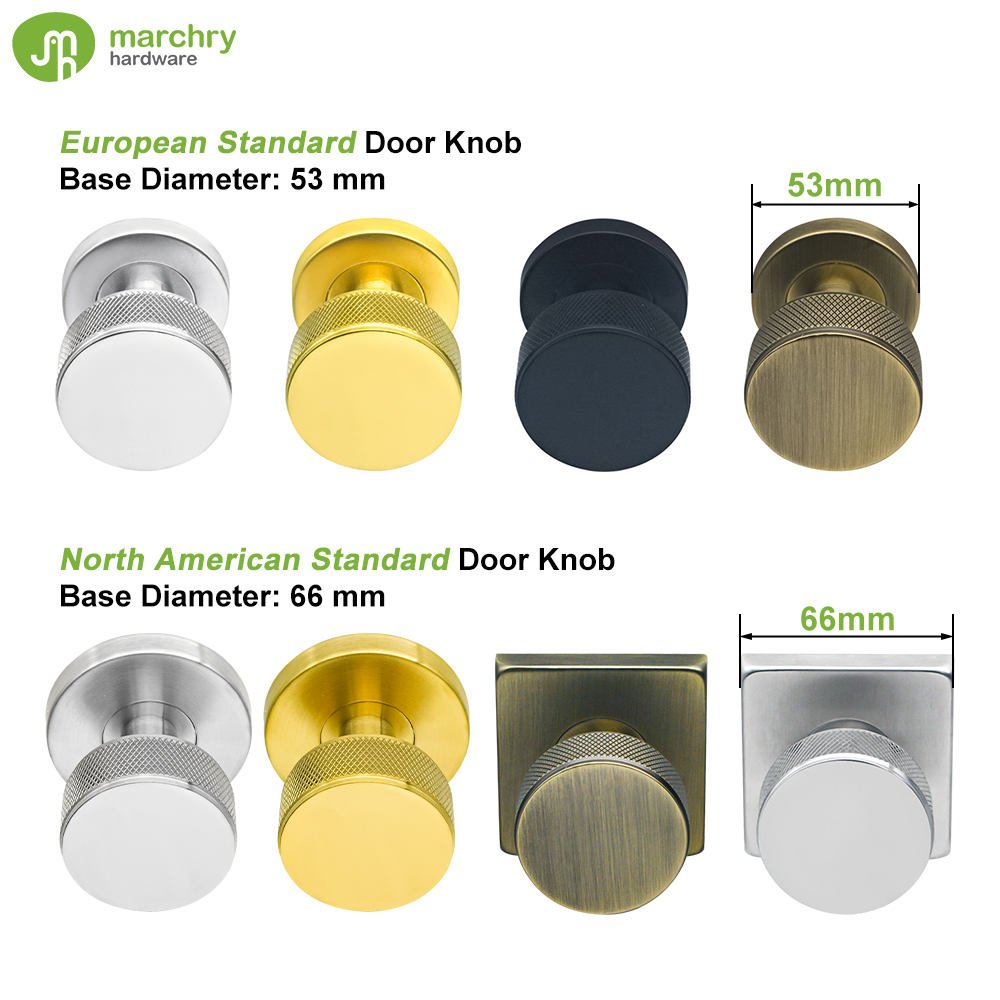 Wholesale Popular Antique Bronze Black Gold Knurled Door Handle Modern Stainless Steel Knurled Door Knob for Wooden Doors