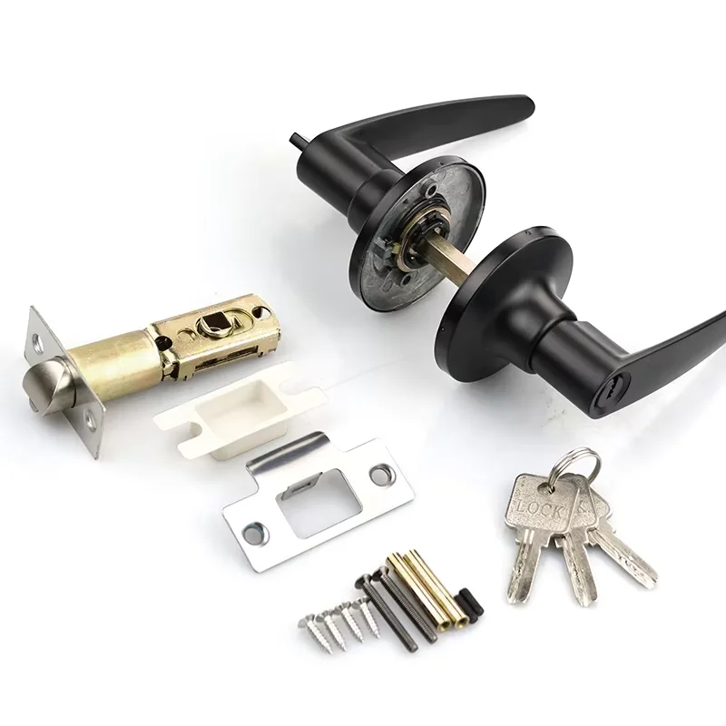 Modern Interior Bathroom Door Levers Handle Tubular Lock Key/Keyless Model Privacy Thumbturn Solid Material Latch Bolt Lockset