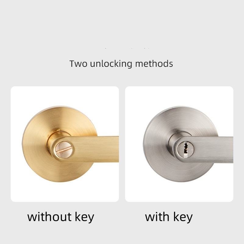 Best Quality Zinc Alloy Gold Stainless Steel Three-Bar Handle Lock Easy Installation Hotel Use 5-Year Warranty Bedroom Bathroom