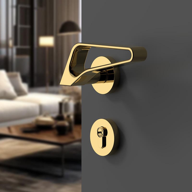 Modern Zinc Alloy Indoor Door Lock for Bedroom Apartment Wooden Doors-Privacy Passage Dummy Locks Easy Installation 5 Year