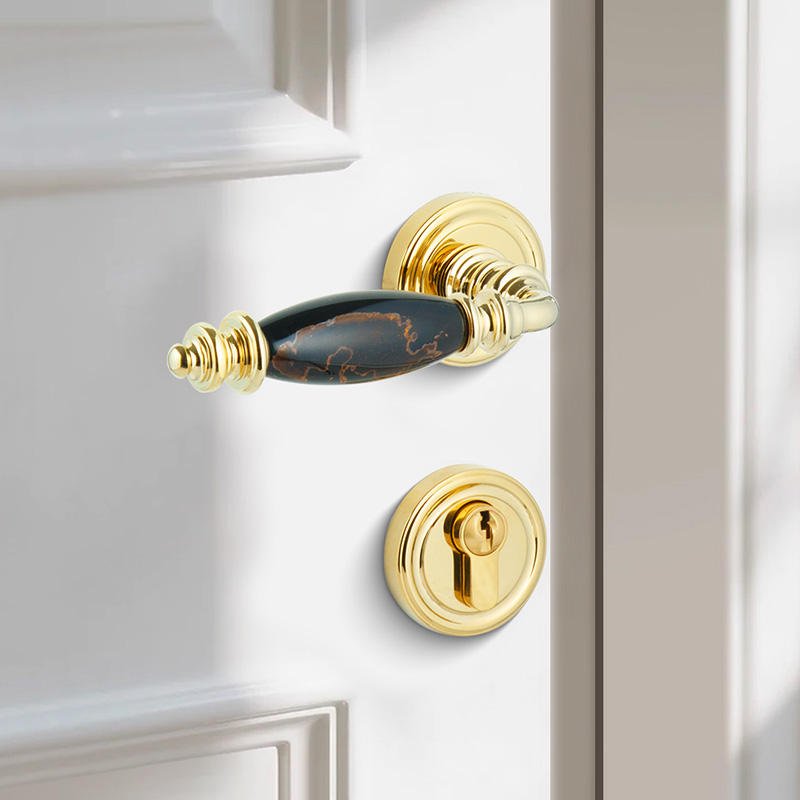 Traditional Fashionable Luxury Home Bar Interior Wooden Door Natural Stone Brass Mortise Lock Handle Beemin 5-Year Warranty Easy