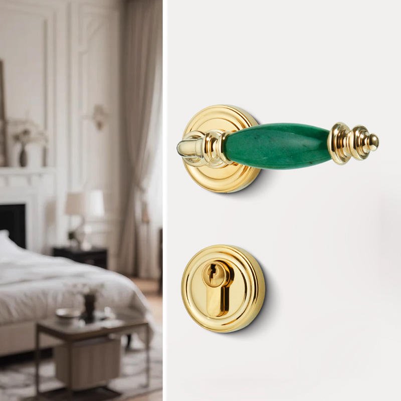 Traditional Fashionable Luxury Home Bar Interior Wooden Door Natural Stone Brass Mortise Lock Handle Beemin 5-Year Warranty Easy