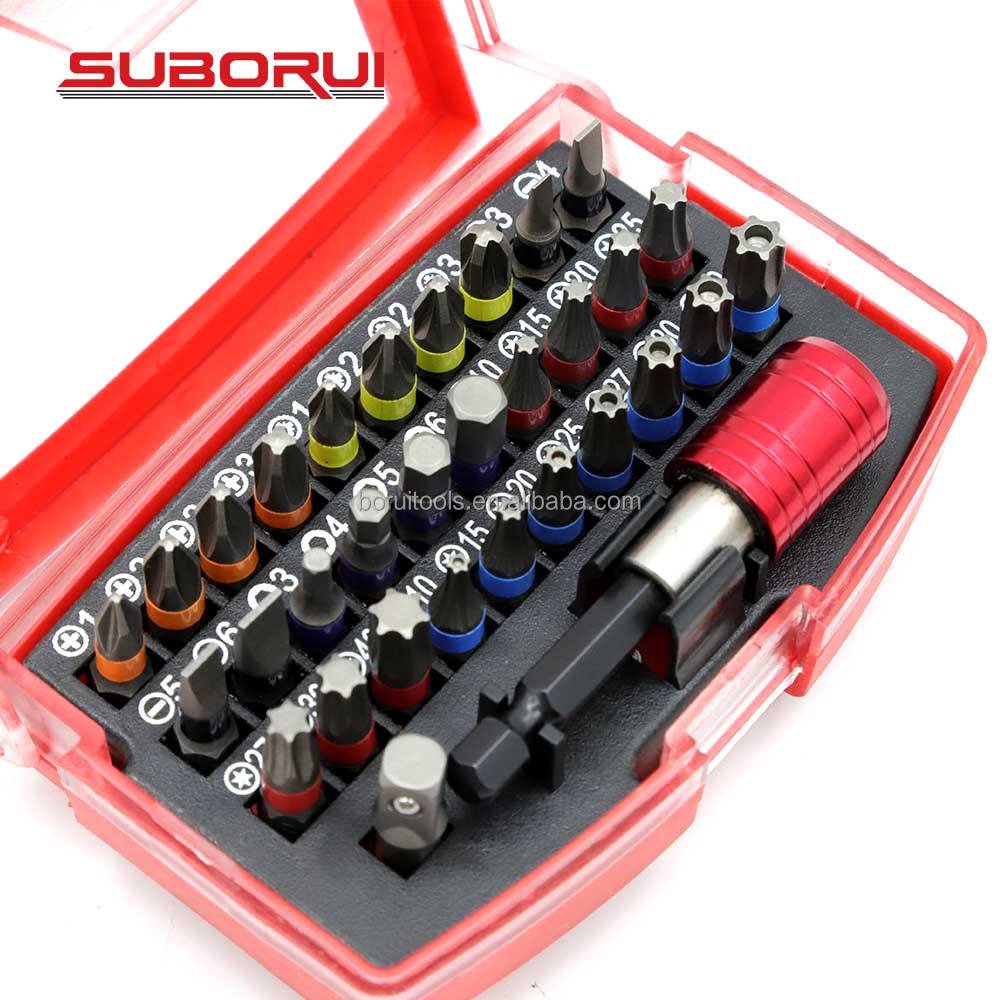 SUBORUI 1/4" Hex Shank Drill Bits Torx 32pcs Impact Driver Screwdriver Bit Set