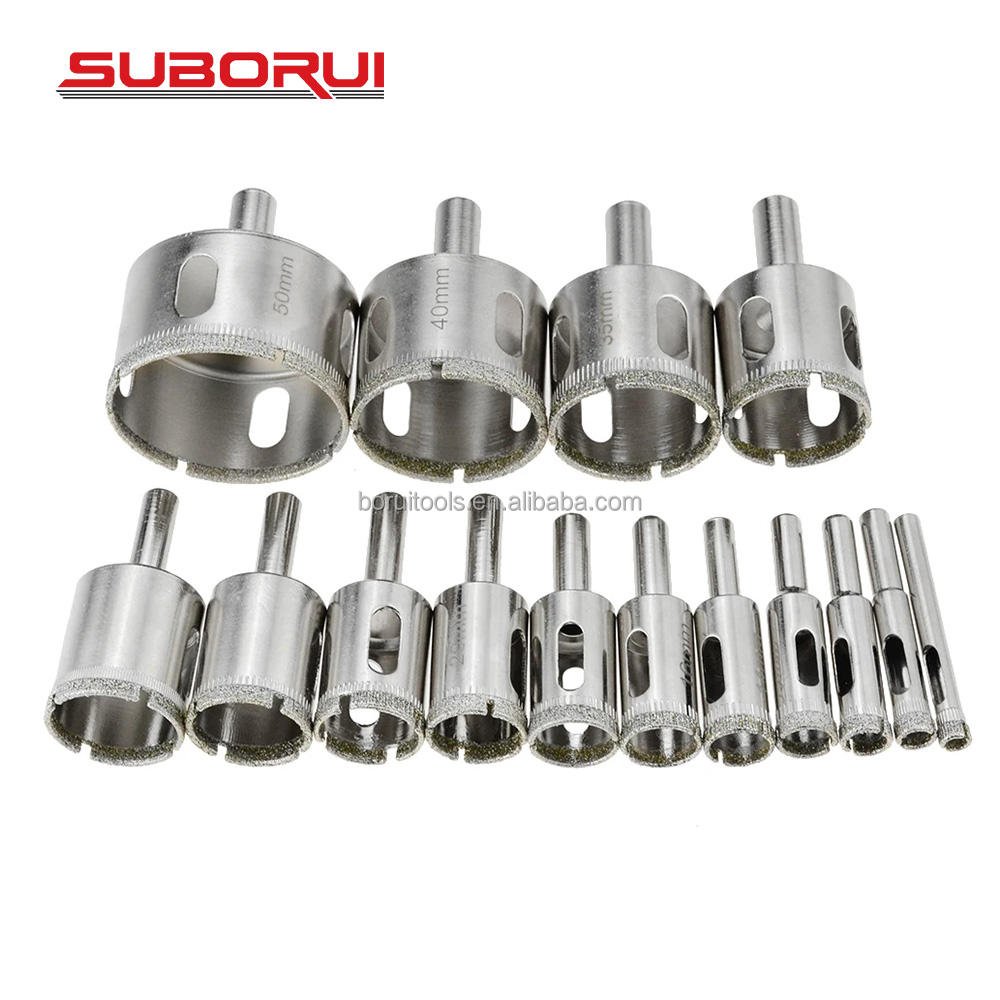 SUBORUI Diamond Glass Tile Core Hole Saw Cutter Drill Bit Set for Glass Tile Ceramic Marble Porcelain Brocas Diamantadas